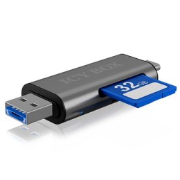 Raidsonic Icy box IB-CR200-C Czytnik kart SD/MicroSD (TF) USB 2.0 z interfejsem Type-C i -A do micro USB (OTG), antracytowy Raidsonic | Ze