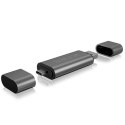 Raidsonic Icy box IB-CR200-C Czytnik kart SD/MicroSD (TF) USB 2.0 z interfejsem Type-C i -A do micro USB (OTG), antracytowy Raidsonic | Ze