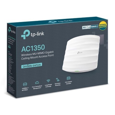 TP-LINK TP-LINK | EAP225 | Punkt dostępowy | 802.11ac | 2.4GHz/5GHz | 450+867 Mbit/s | 10/100/1000 Mbit/s | Porty Ethernet LAN (RJ-45) 1