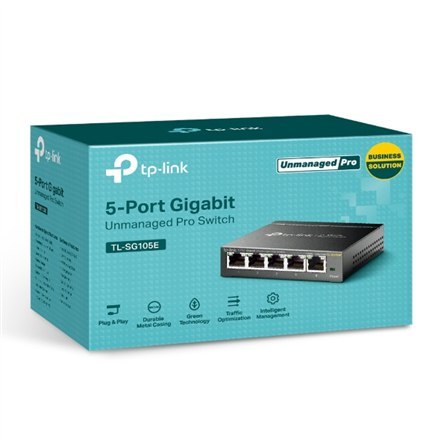 TP-LINK TP-LINK | Przełącznik | TL-SG105E | Zarządzany przez sieć | Możliwość montażu na ścianie | Ilość portów 1 Gb/s (RJ-45) 5 | Typ z