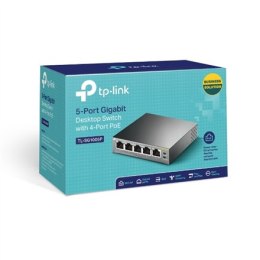 TP-LINK TP-LINK | Switch | TL-SG1005P | Niezarządzalny | Desktop | Porty 1 Gb/s (RJ-45) w liczbie 5 | Porty PoE w liczbie 4 | Typ zasila