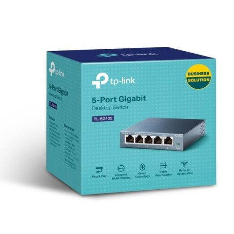 TP-LINK TP-LINK | Switch | TL-SG105 | Niezarządzalny | Desktop | Porty 1 Gb/s (RJ-45) ilość 5 | Typ zasilania Zewnętrzny | 24 miesiące