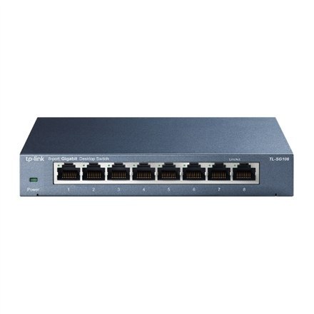 TP-LINK TP-LINK | Switch | TL-SG108 | Niezarządzalny | Desktop | 1 Gb/s (RJ-45) ilość portów 8 | Typ zasilania Zewnętrzny | 36 miesięcy