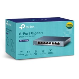 TP-LINK TP-LINK | Switch | TL-SG108 | Niezarządzalny | Desktop | 1 Gb/s (RJ-45) ilość portów 8 | Typ zasilania Zewnętrzny | 36 miesięcy
