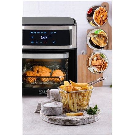 Adler Adler | AD 6309 | Airfryer Oven | Moc 1700 W | Pojemność 13 L | Stal nierdzewna/czarny