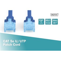 Digitus Digitus | CAT 5e | Kabel krosowy | Skrętka nieekranowana (UTP) | Męski | RJ-45 | Męski | RJ-45 | Niebieski | 0,5 m