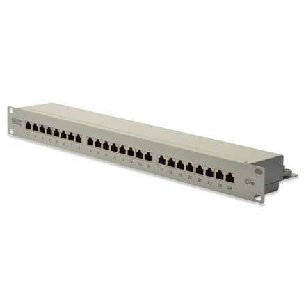 Digitus Digitus | Patch Panel | DN-91524S | Biały | Kategoria: CAT 5e; Porty: 24 x RJ45; Wytrzymałość: 7,7 kg; Siła wkładania: maks. 30 