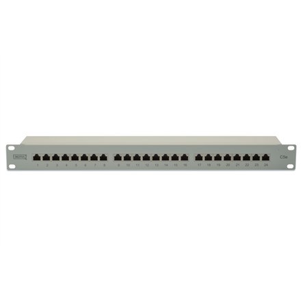 Digitus Digitus | Patch Panel | DN-91524S | Biały | Kategoria: CAT 5e; Porty: 24 x RJ45; Wytrzymałość: 7,7 kg; Siła wkładania: maks. 30 