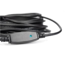 Digitus Digitus | Przedłużacz USB | Żeńskie | 9-pinowe USB typu A | Męskie | Czarne | 9-pinowe USB typu A | 10 m