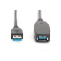 Digitus Digitus | Przedłużacz USB | Żeńskie | 9-pinowe USB typu A | Męskie | Czarne | 9-pinowe USB typu A | 10 m