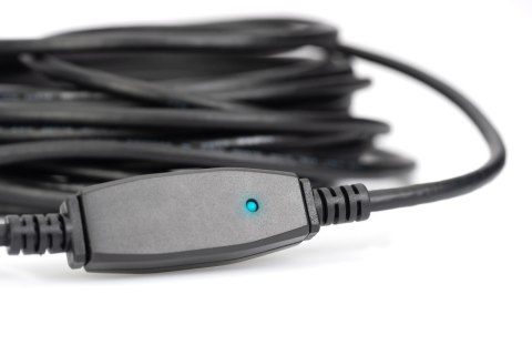 Digitus Digitus | Przedłużacz USB | Żeńskie | 9-pinowe USB typu A | Męskie | Czarne | 9-pinowe USB typu A | 10 m