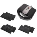 Mesko Opiekacz 3 w 1 Mesko MS 3045 | Moc 750 W | Liczba płyt 3 | Liczba foremek 2 | Średnica | Kolor Czarny/Srebrny
