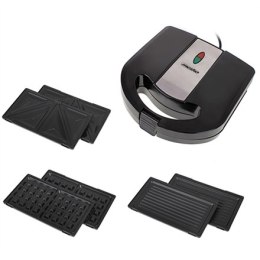 Mesko Opiekacz 3 w 1 Mesko MS 3045 | Moc 750 W | Liczba płyt 3 | Liczba foremek 2 | Średnica | Kolor Czarny/Srebrny