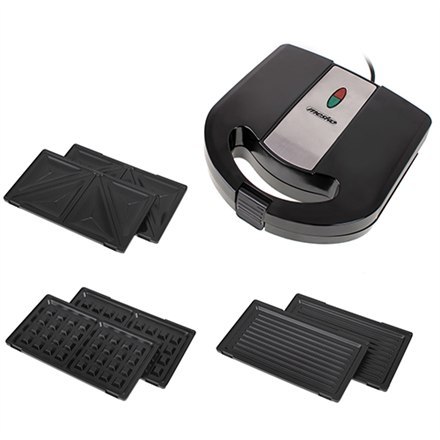 Mesko Opiekacz 3 w 1 Mesko MS 3045 | Moc 750 W | Liczba płyt 3 | Liczba foremek 2 | Średnica | Kolor Czarny/Srebrny