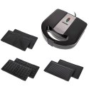 Mesko Opiekacz 3 w 1 Mesko MS 3045 | Moc 750 W | Liczba płyt 3 | Liczba foremek 2 | Średnica | Kolor Czarny/Srebrny