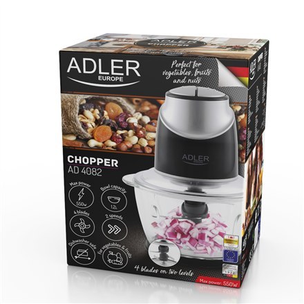 Adler Adler | Rozdrabniacz ze szklaną misą | AD 4082 | 550 W