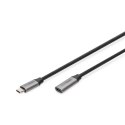 Digitus Digitus | Przedłużacz USB | Żeńskie | 24-pinowe USB-C | Męskie | Czarne | 24-pinowe USB-C | 1 m