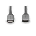Digitus Digitus | Przedłużacz USB | Żeńskie | 24-pinowe USB-C | Męskie | Czarne | 24-pinowe USB-C | 1 m
