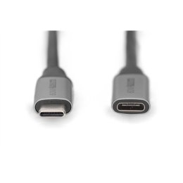 Digitus Digitus | Przedłużacz USB | Żeńskie | 24-pinowe USB-C | Męskie | Czarne | 24-pinowe USB-C | 1 m