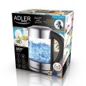 Adler Adler | Czajnik | AD 1247 NEW | Z elektronicznym sterowaniem | 1850 - 2200 W | 1,7 L | Stal nierdzewna, szkło | Obrotowa podstaw
