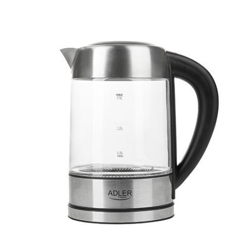 Adler Adler | Czajnik | AD 1247 NEW | Z elektronicznym sterowaniem | 1850 - 2200 W | 1,7 L | Stal nierdzewna, szkło | Obrotowa podstaw