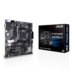 Asus Asus | PRIME A520M-K | Rodzina procesorów AMD | Gniazdo procesora AM4 | DDR4 | Gniazda pamięci 2 | Obsługiwane interfejsy dysków