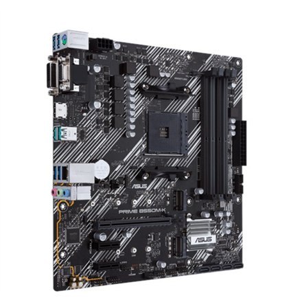 Asus Asus | PRIME B550M-K | Gniazda pamięci 4 | Chipset AMD B | Micro ATX | Rodzina procesorów AMD | Gniazdo procesora AM4 | DDR4