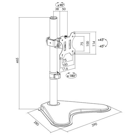 Logilink Logilink | Uchwyt na biurko do monitora| BP0044 | 13-32 " | Maksymalna waga 8 kg | Czarny