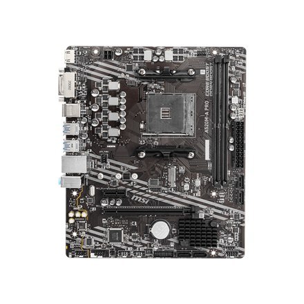 MSI MSI | A520M-A PRO | Rodzina procesorów AMD | Gniazdo procesora AM4 | DDR4 | Gniazda pamięci 2 | Liczba złączy SATA | Chipset AMD