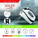 Adler Adler | AD 4205 b | Mikser | Mikser ręczny | 300 W | Liczba prędkości 5 | Tryb Turbo | Biały/czarny