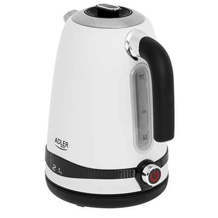 Adler Adler | Czajnik | AD 1295w | Elektryczny | 2200 W | 1,7 L | Stal nierdzewna | Podstawa obrotowa 360° | Biały