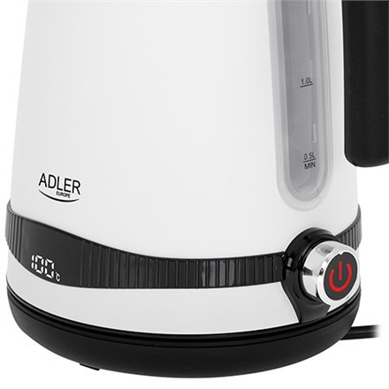 Adler Adler | Czajnik | AD 1295w | Elektryczny | 2200 W | 1,7 L | Stal nierdzewna | Podstawa obrotowa 360° | Biały