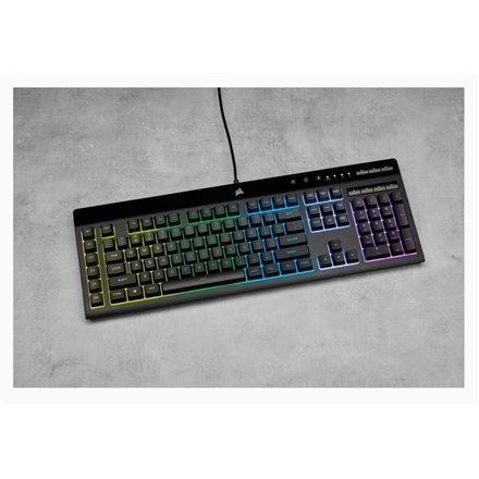 Corsair Corsair | Rubber Dome | K55 RGB PRO | Gaming Keyboard | Gaming Keyboard | RGB LED light | US | Wired | Black