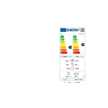 LG LG | F2DV5S7S1E | Pralka z suszarką | Klasa efektywności energetycznej D | Ładowana od frontu | Pojemność prania 7 kg | 1200 obr