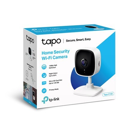 TP-LINK TP-LINK | Home Security Wi-Fi Camera | Tapo C100 | Cube | MP | 3.3mm/F/2.0 | Tryb prywatności, alarm dźwiękowy i świetlny, wykry