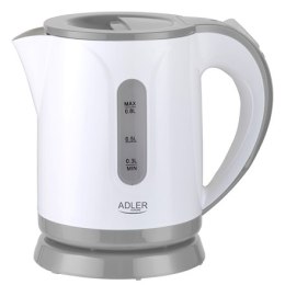 Adler Adler | Czajnik | AD 1371g | Elektryczny | 850 W | 0.8 L | Stal nierdzewna/Polipropylen | Podstawa obrotowa 360° | Biały/Szary