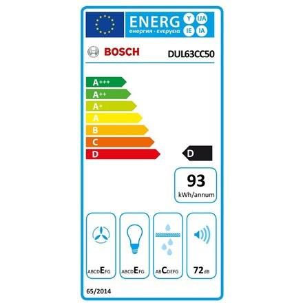 Bosch Bosch | Okap | DUL63CC50 Serie 4 | Klasa efektywności energetycznej D | Konwencjonalny | Szerokość 60 cm | 350 m³/h | Mechaniczn