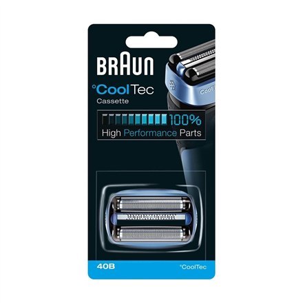 Braun Braun | 40B | Głowica zespołu kompaktowego CoolTec Cassette | Niebieska | Ilość głowic/ ostrzy do golenia: 1