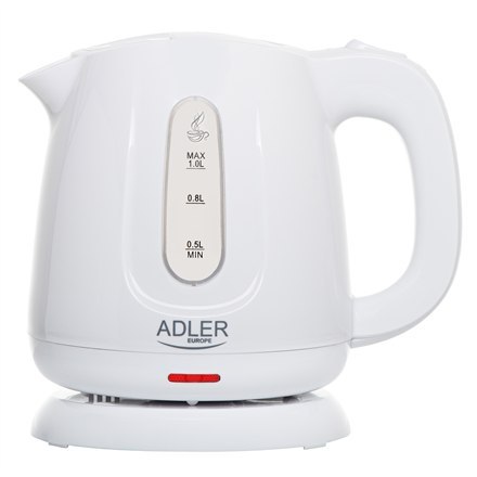 Adler Czajnik Adler | AD 1373 | Elektryczny | 850 W | Pojemność 1 L | Polipropylen | Podstawa 360° | Biały