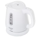 Adler Czajnik Adler | AD 1373 | Elektryczny | 850 W | Pojemność 1 L | Polipropylen | Podstawa 360° | Biały