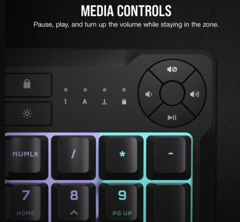 Corsair Corsair K55 CORE RGB | Klawiatura dla graczy | Przewodowa | NA | Czarna | USB 2.0 Typ-A