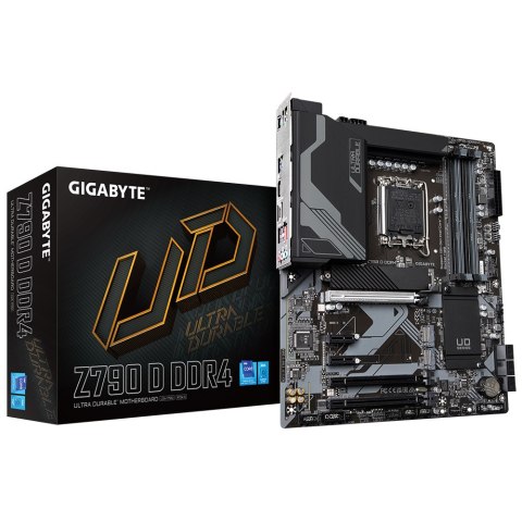 Gigabyte Z790 D | Rodzina procesorów Intel | Gniazdo procesora LGA1700 | DDR4 | Obsługiwane interfejsy dysków twardych SATA, M.2 | Liczba