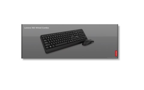 Lenovo Lenovo | 160 Combo | Klawiatura | Przewodowa | Mysz w zestawie | US | Czarny | USB-A 2.0
