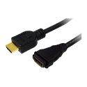 Logilink Logilink | Kabel HDMI typ A męski - HDMI typ A żeński | Czarny | HDMI typ A żeński | HDMI typ A męski | HDMI do HDMI | 2 m