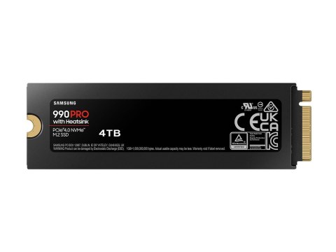 Samsung Samsung | 990 PRO z radiatorem | 4000 GB | Format SSD M.2 2280 | Interfejs SSD M.2 NVME | Prędkość odczytu 7450 MB/s | Prędkość 