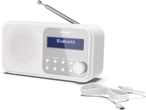 Sharp Przenośne radio cyfrowe Sharp DR-P420(WH) Tokyo, FM/DAB/DAB+, Bluetooth 5.0, zasilanie USB lub bateryjne, śnieżnobiały | Sharp |