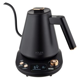 Adler Czajnik Adler | AD 1349 | Elektryczny | 1100 W | 1 L | Stal nierdzewna | Podstawa obrotowa 360° | Czarny/złoty