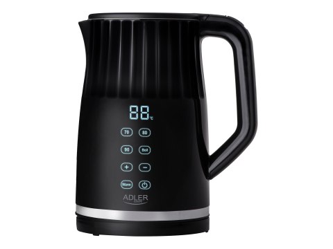 Adler Czajnik Adler z wyświetlaczem LED | AD 1350 | Elektryczny | 2200 W | 1,7 L | Stal nierdzewna | Podstawa obrotowa 360° | Czarny