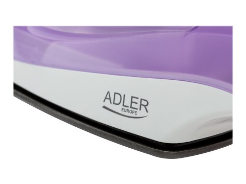 Adler Żelazko | Adler | AD 5019 | Z przewodem | 1600 W | Pojemność zbiornika na wodę 100 ml | Ciągły strumień pary 10 g/min | Fioletow