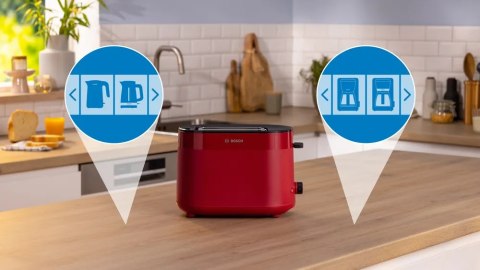 Bosch Toster kompaktowy Bosch | TAT2M124 MyMoment | Moc 950 W | Liczba gniazd 2 | Materiał obudowy Tworzywo sztuczne | Czerwony
